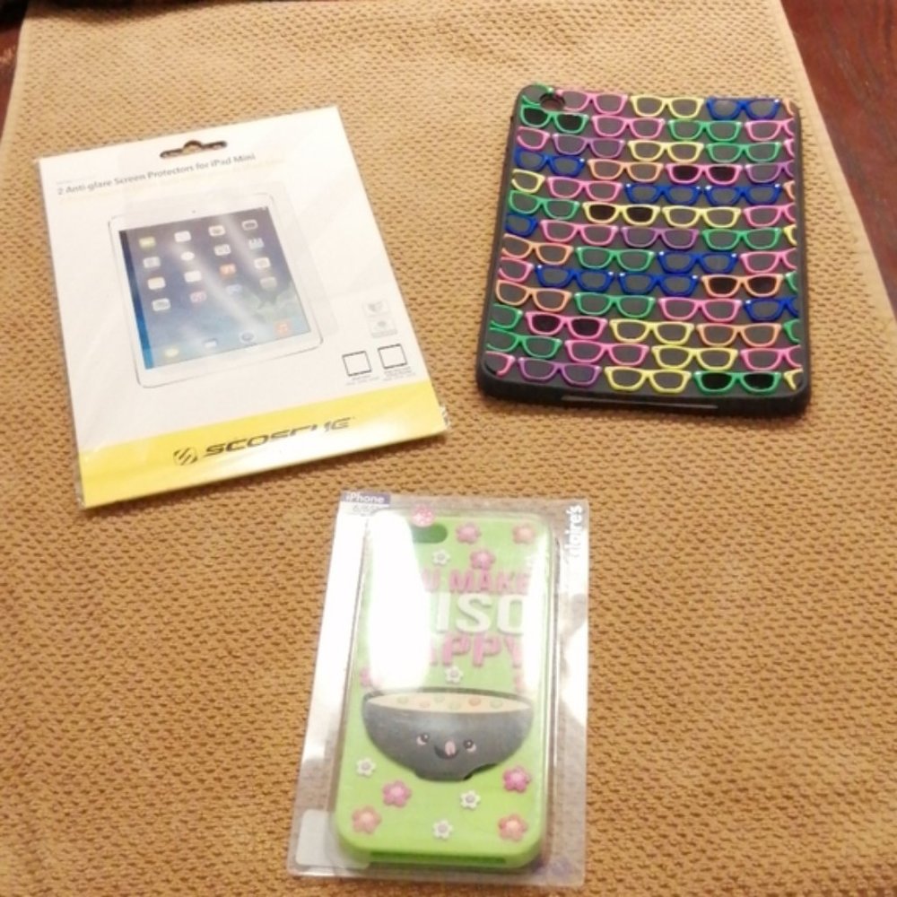 NWT IPad mini cover screen protector + iPhone case